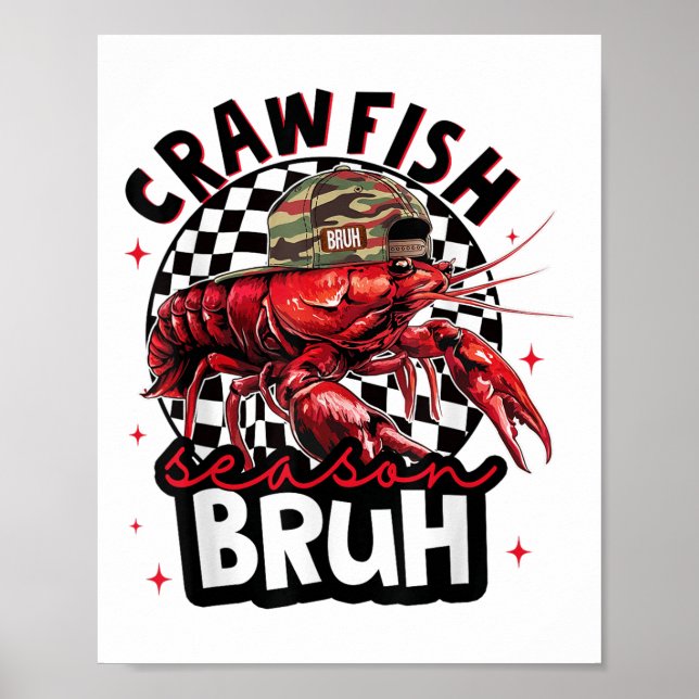 Kräftor Season Bruh Funny Kräftor Hat Boy Crawfi Poster (Framsidan)