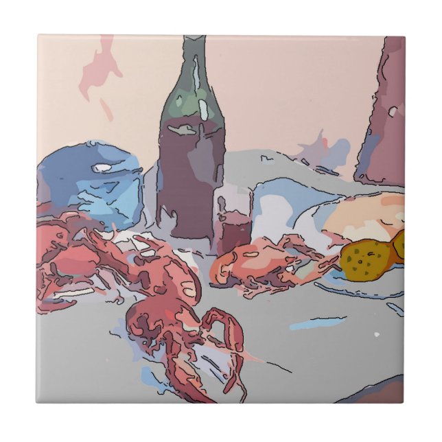 Kräftor still Life Kakelplatta (Framsidan)