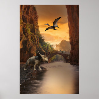 Kräftor, Velociraptor och Pterodactyl Poster