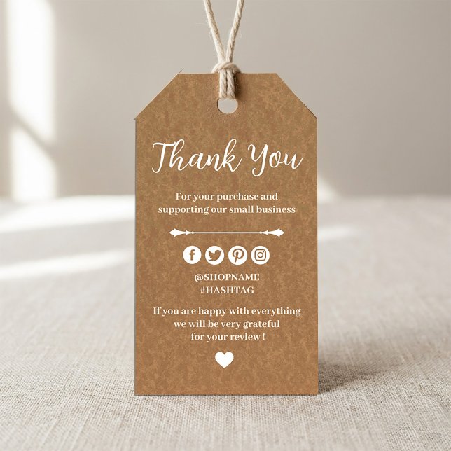 Kraftpapper anpassad logotyp tack-gavetiketter  presentetikett (Kraft paper custom logo thank you gift tags #craftpapergifttag #promotiongifttag #supportbusiness)