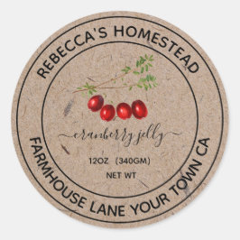 Kraftpapper Etiketter för Canningburkar med Tranbä
