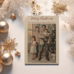Kraftpapper God Jul Familjefoto Julkort