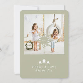 Kraftpapper julgran & Snöflinga 2 Foto Julkort