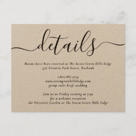 Kraftpapper Modern Script Bröllop Tilläggskort