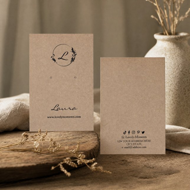 Kraftpapper örhänge display-kort visitkort (Kraft paper earring display card #displaycard #craftpaperbusinesscard)