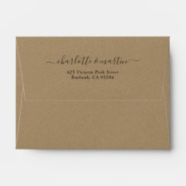 Kraftpapper Script Returadress Bröllop 4x6