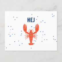 Kräftskiva Hej Hej Swedish Hälsning Postcard