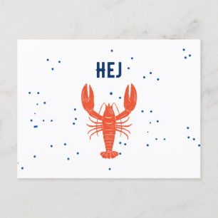 Kräftskiva Hej Hej Swedish Hälsning Postcard Vykort