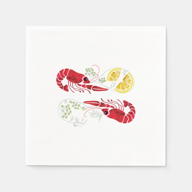 Kräftskiva/Kräftor boil Elegant Lemon and Dill Pappersservett (Framsidan)