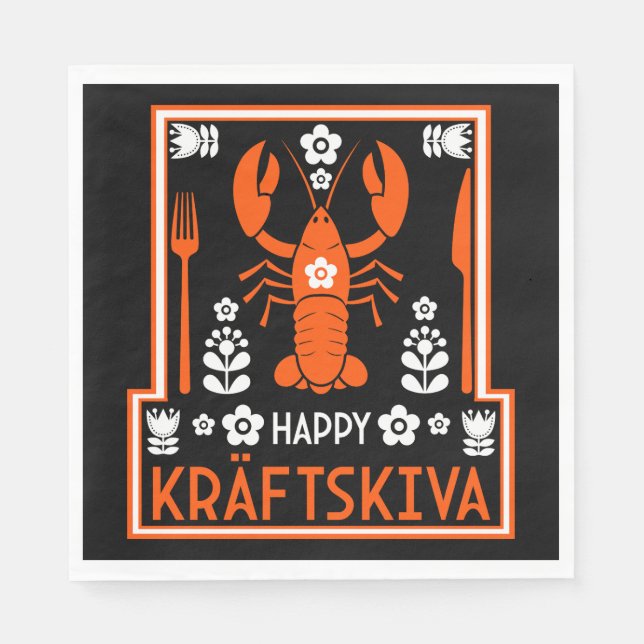 Kräftskiva - Svenska Crayfish Party Pappersservett (Framsidan)