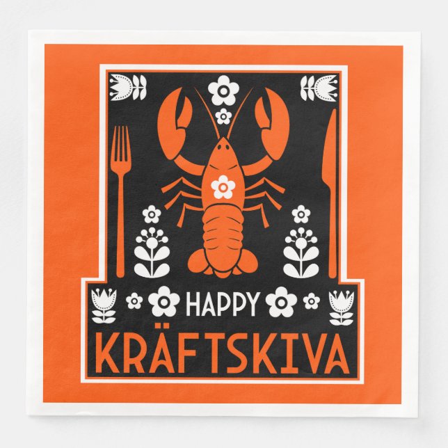 Kräftskiva - Svenska Crayfish Party Pappersservett (Framsida)