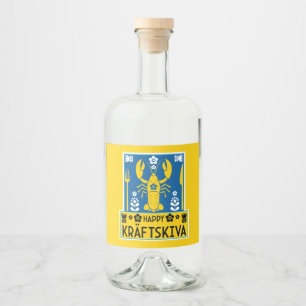 Kräftskiva - Svenska Crayfish Party Spritflaskor Etikett
