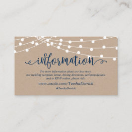 Kraftsträngljus, Marinblå, Bröllopsdetaljer Tilläggskort