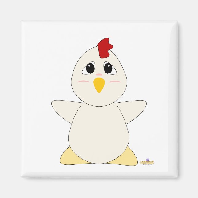 Kragable White Chicken Magnet (Framsidan)