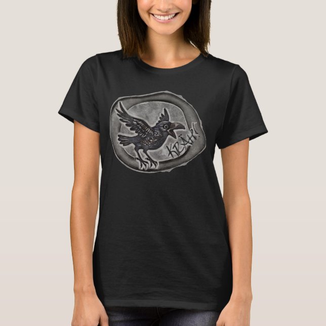 Krähe Crow Rabe ruft KRÄH! T Shirt (Framsida)