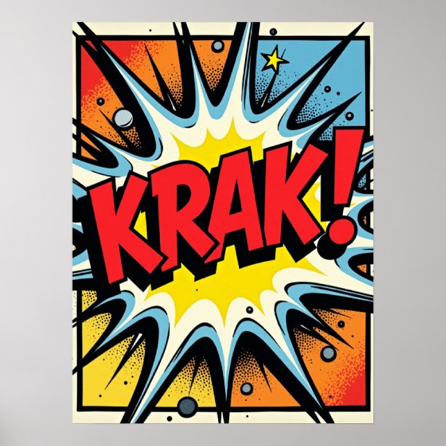 KRAK! Utbrott av Tecknad för popup-bilder Poster (Framsidan)