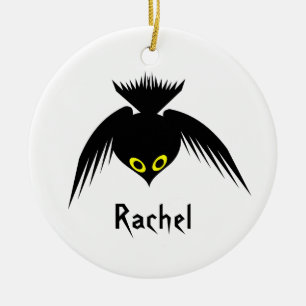 Kråka Anpassningsbar Gothic Medallion Julgransprydnad Keramik
