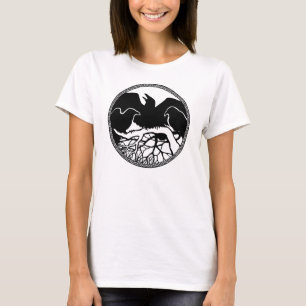 Kråka av Raven T-shirt Raven Art Dam Shirt