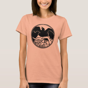 Kråka av Raven T-shirt Raven Art Dam Shirt