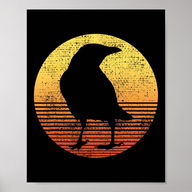 Kråka Bird Älskare Raven Vintage Poster (Framsidan)