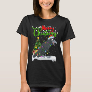 Kråka Bird Julafton Dekoration Santa Kråka jul T Shirt