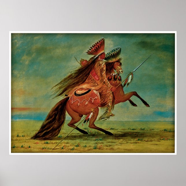Kråka chef av George Catlin 1850 Poster (Framsidan)