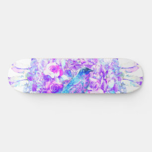 Kråka Dreamcatcher Blue Lila Blommigt Mini Skateboard Bräda 18,5 Cm