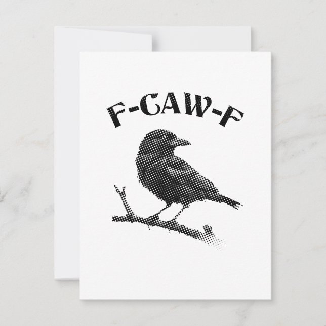 Kråka F-CAW-F Halloween Anteckningskort (Framsida)