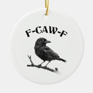 Kråka F-CAW-F Halloween Julgransprydnad Keramik
