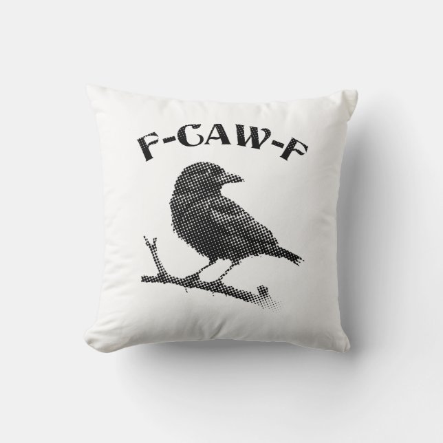 Kråka F-CAW-F Halloween Kudde (Framsida)