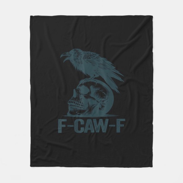 Kråka F-Caw-F Retro Kråkälskare Roligt Fleecefilt (Framsidan)