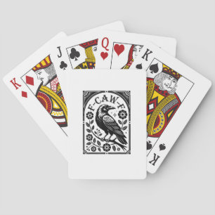 Kråka, F-Caw-F Rolig Fågel Estetisk Grafik Casinokort