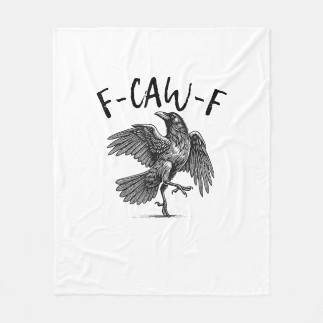 Kråka, F-Caw-F Rolig Fågel Fleecefilt (Framsidan)
