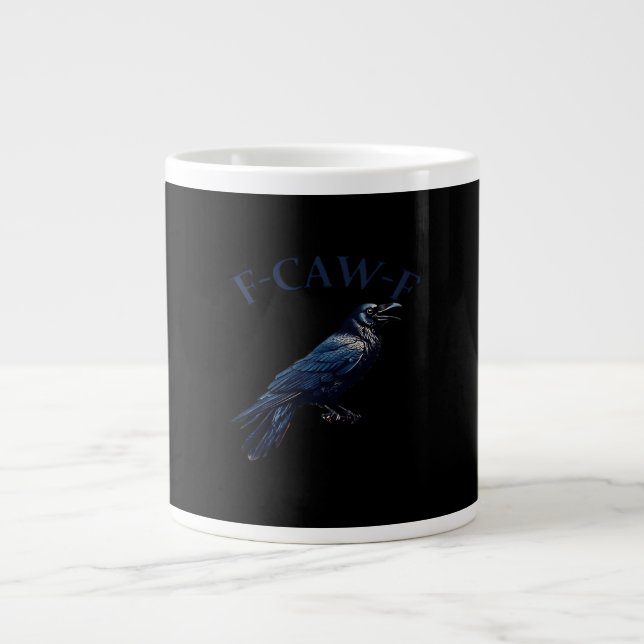 Kråka, F-Caw-F Rolig Fågel Kreativ Ledig Jumbo Mugg (Framsidan)