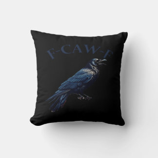 Kråka, F-Caw-F Rolig Fågel Kreativ Ledig Kudde