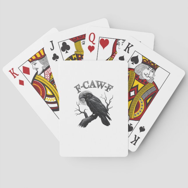 Kråka, F-Caw-F Rolig Fågel Månad Gotisk Tri-Blend  Casinokort (Baksidan)