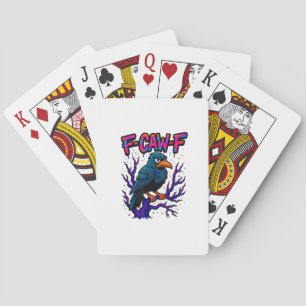 Kråka, F-Caw-F Rolig Fågel Måne Gotisk Vuxen Humor Casinokort