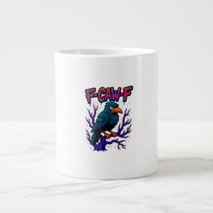Kråka, F-Caw-F Rolig Fågel Måne Gotisk Vuxen Humor Jumbo Mugg