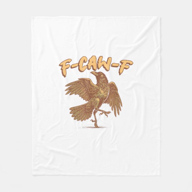 Kråka F-Caw-F Rolig Fågel Raven Meme Fleecefilt (Framsidan)
