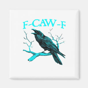 Kråka F-Caw-F Rolig Fågel Retro Design Kreativ Sti Magnet