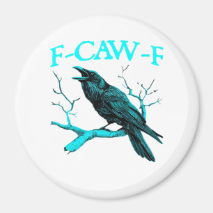 Kråka F-Caw-F Rolig Fågel Retro Design Kreativ Sti Magnet