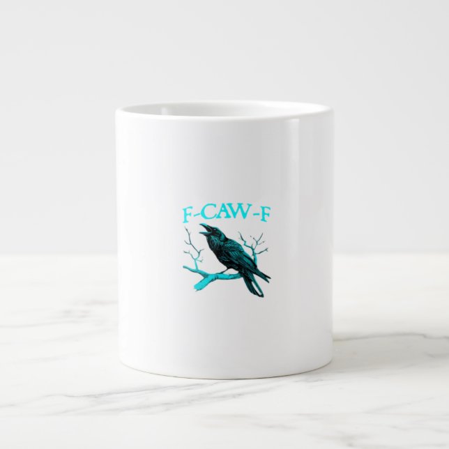Kråka F-Caw-F Rolig Fågel Retro Jumbo Mugg (Framsidan)