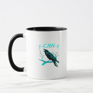 Kråka F-Caw-F Rolig Fågel Retro Mugg