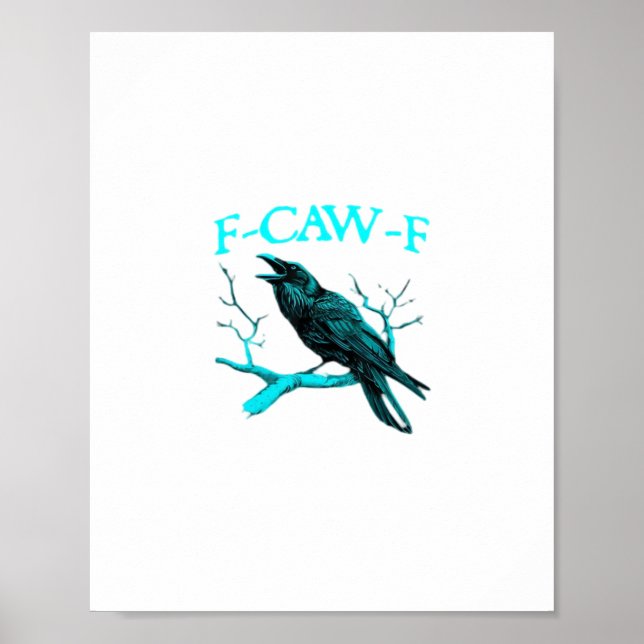Kråka F-Caw-F Rolig Fågel Retro Poster (Framsidan)