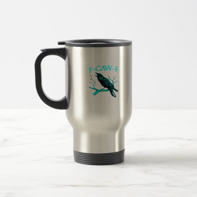 Kråka F-Caw-F Rolig Fågel Retro Resemugg (Vänster)
