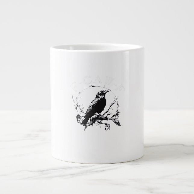 Kråka, F-Caw-F Rolig Fågel Rolig Trendig Jumbo Mugg (Framsidan)