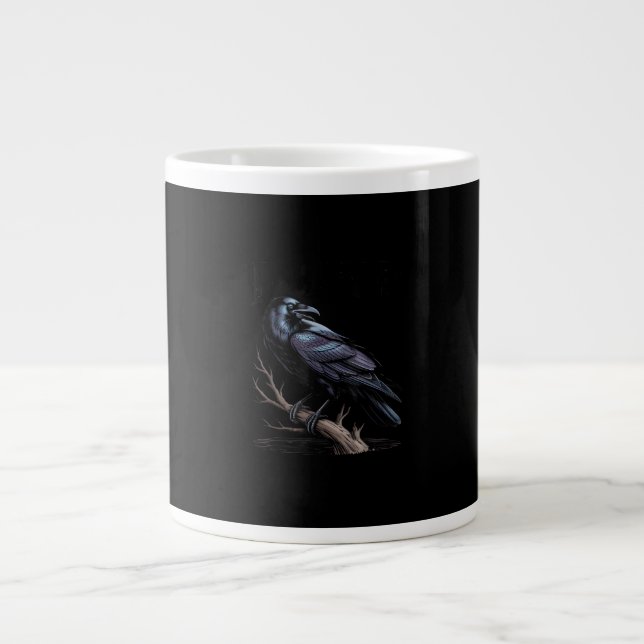 Kråka, F-Caw-F Rolig Fågel Roligt Citat Jumbo Mugg (Framsidan)