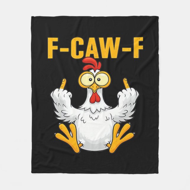Kråka F-Caw-F Rolig Humor Gotisk Fleecefilt (Framsidan)