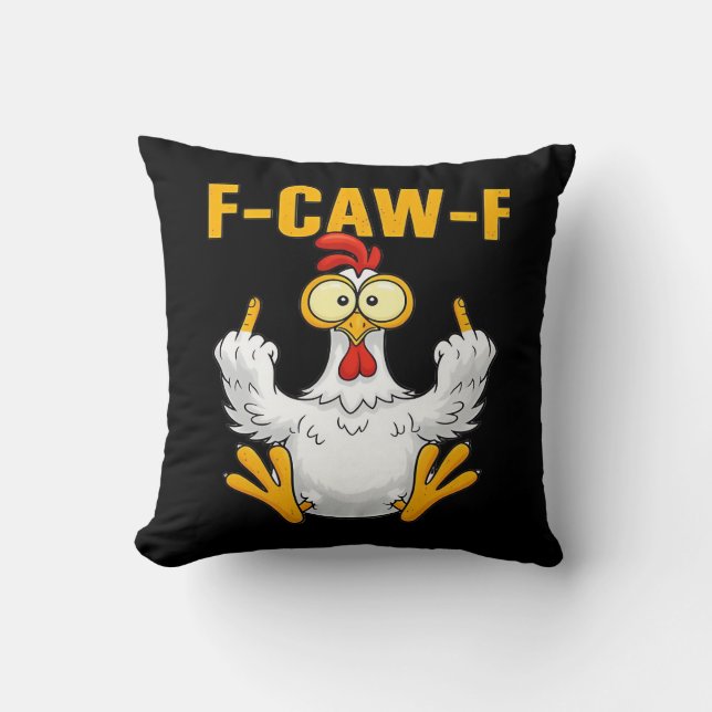 Kråka F-Caw-F Rolig Humor Gotisk Kudde (Framsida)