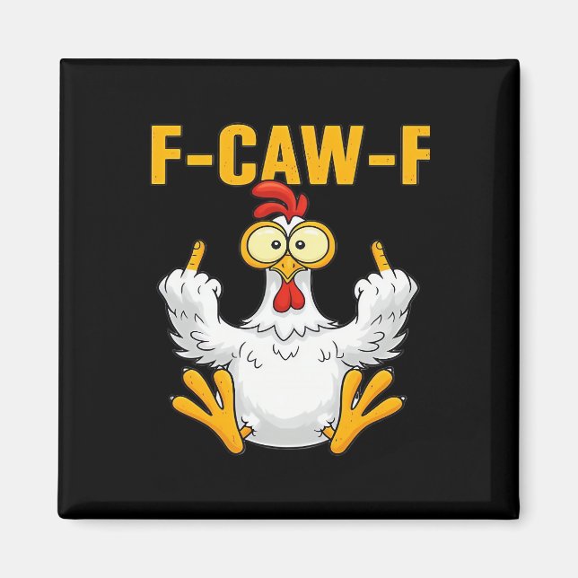 Kråka F-Caw-F Rolig humor gotisk Magnet (Framsidan)